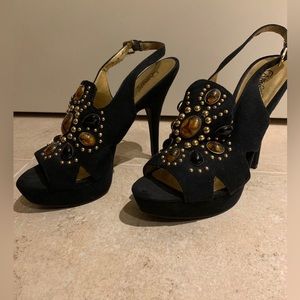 Sexy Carlos Santana Womens Pep Toe Sling Back Heels